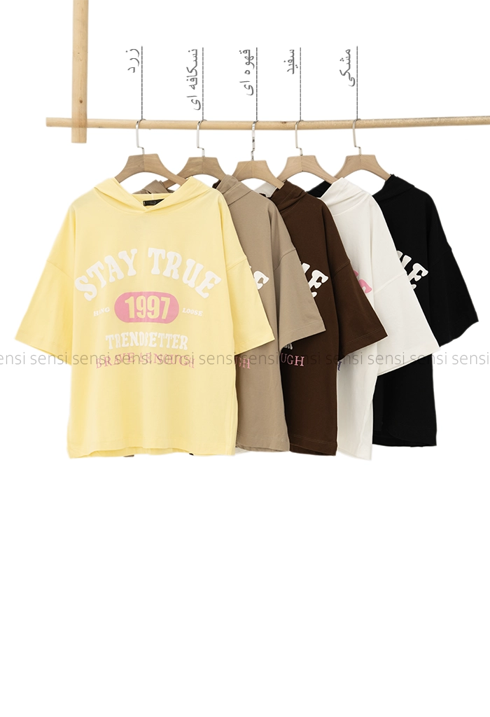 تیشرت باکسی کلاه دارکد1005439